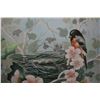 Image 2 : Framed oil on canvas painting of a birds nest, flowers and leaves signed by artist Renate (Wisbling)