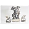 Image 1 : Three Oriental stone carvings including a pair 3 12" and a 8" carving