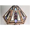 Image 2 : Quality reproduction table lamp with cast base and slag glass shade 22" in height