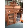 Image 1 : Antique primitive sideboard with two drawers and two glazed doors and backboard