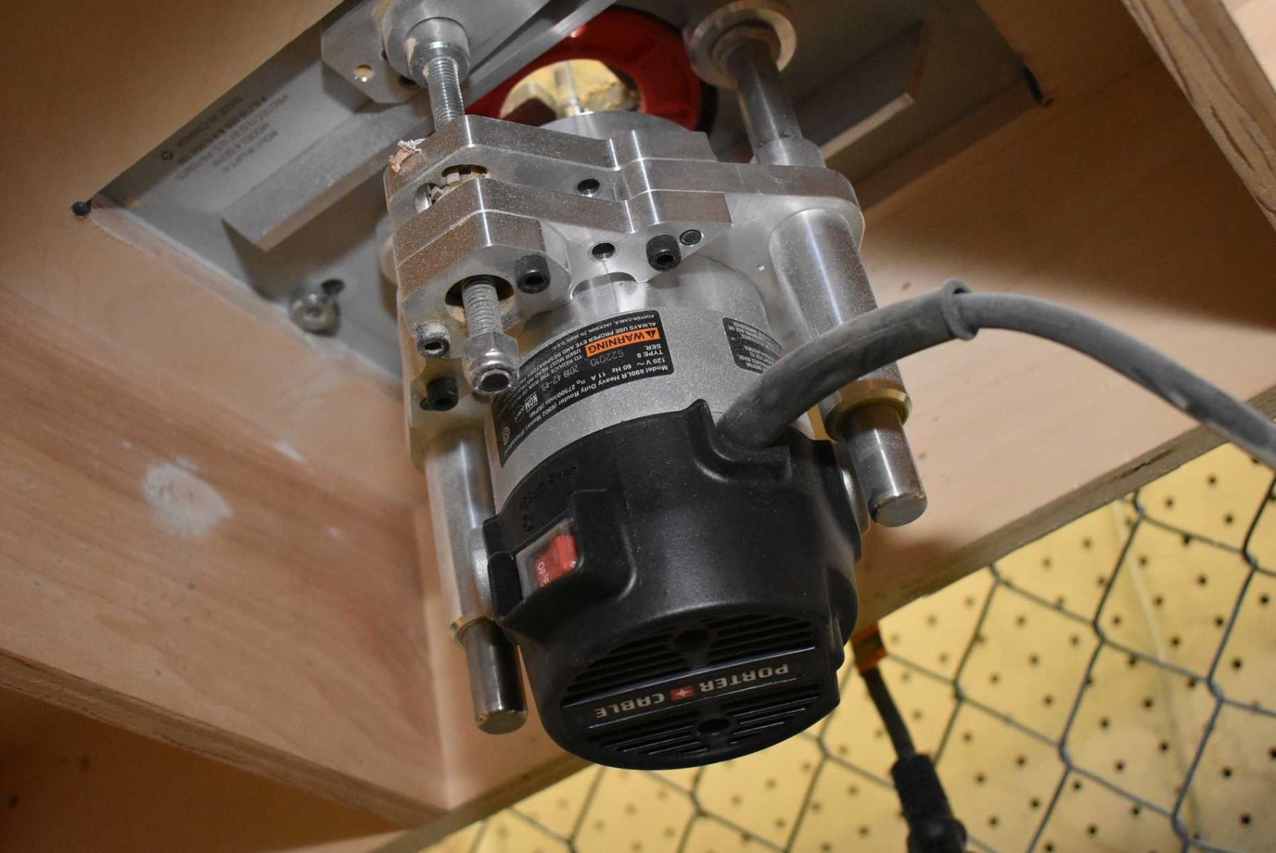 Shop made router table fitted with Jessem router insert and Porter ...