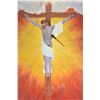 Image 2 : Unframed original acrylic on canvas painting titled on verso "St. Theresa's Ecstasy" signed by artis