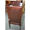 Image 1 : Antique single door music cabinet with attached carved decoration