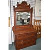 Image 1 : Antique Eastlake three drawer mirrored dresser, note missing most hardware