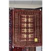 Image 1 : 100% Handmade Iranian Turkmann area carpet with overall geometric design, multiple borders and cream