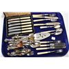 Image 2 : Large selection of silver-plate flatware including wooden canteen with eight each of dinner forks, s