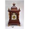 Image 1 : Antique J. Unghans chiming mahogany cased mantle clock with applied ormolu decoration, brass dial, A