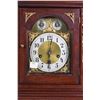 Image 2 : Antique J. Unghans chiming mahogany cased mantle clock with applied ormolu decoration, brass dial, A