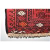 Image 2 : 100% Handmade Iranian Turkmann area carpet with overall geometric design, red background and highlig