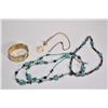 Image 1 : Selection of vintage collectible jewellery including 32" turquoise beaded necklace and a 16" turquoi