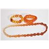 Image 1 : Selection of reconstituted amber jewellery including two bracelets and a 24" necklace