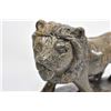 Image 2 : Two carved soapstone figures including a lion 5" in length and a stylized 7 1/4" elephant