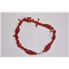 Image 1 : Red natural coral beaded necklace, approximately 20" in length
