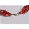 Image 2 : Red natural coral beaded necklace, approximately 20" in length