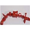 Image 3 : Red natural coral beaded necklace, approximately 20" in length