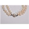 Image 2 : Double strand of Japanese cultured saltwater Akoya pearl, individually knotted and with an 800 silve