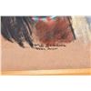 Image 3 : Framed original pastel on paper Indian portrait drawing, signed by artist M.E. Strong ( after Scott)