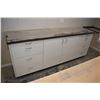 Image 1 : Custom made work station bench approximately 7 1/2'-8' in wide with cabinet doors and drawers- . (Up