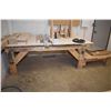 Image 1 : Shop made 4' X 8' wooden bench with extensions -. (Update for March 27th. This item will be stored a