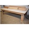 Image 1 : Low shop made wooden work bench 4' X 8' . (Update for March 27th. This item will be stored at the Wa