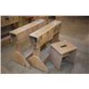 Image 1 : Two small sawhorses and small wooden stool - . (Update for March 27th. This item will be stored at t