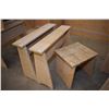 Image 1 : Two small saw horses and a small wooden stool - . (Update for March 27th. This item will be stored a