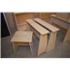 Image 1 : Two small saw horses and a small wooden stool - . (Update for March 27th. This item will be stored a