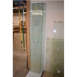 Two 10mm glass panel sneeze guards 12 1/2" X 83" and an 18" X 83" plus an unknown sheet of glass 13"