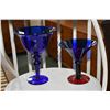 Image 2 : Selection of glassware including cobalt and ruby glass martini glasses, ruby glass pitcher, silver o