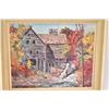Image 2 : Framed acrylic on massonite painting of a wooded shack signed by artist ( James Lorimer) Keirstead, 