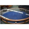 Image 2 : Oval shaped free standing retail display counter with display top and side section and storage in ba