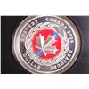 Image 2 : Royal Canadian Mint 25.175 gram 99.99% fine silver proof 2006 "Selfless Courage" $1 coin with applie