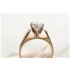 Image 2 : Ladies size 5.75, 14kt yellow gold and diamond solitaire ring set with 0.98ct brilliant white diamon