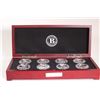 Image 1 : Wood cased Bradford Exchange Mint set of eight silver plated " World War II Bomber Collection" one c