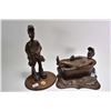 Image 2 : Four pieces of Ducks Unlimited decor displays including two dogs with a boot by Bradford Williams, a
