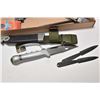 Image 2 : Five bayonets, a thrusting practice spear head, two throwing knives, two knife sharpening stones plu