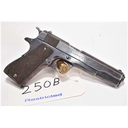 Restricted handgun Llama model Extra, (1911 style), 9mm Largo 9 shot semi automatic, w/ bbl length 1