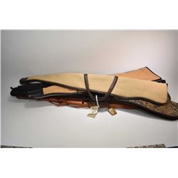 Five soft rifle cases and one tooled leather rifle case