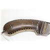 Image 2 : 19th century middle eastern Churi, wooden nailed grip, brass accents, slightly chipped 10 1/4" blade