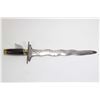 Image 1 : Unknown Javanese Kris with 11 3/4" blade, wooden and brass grip, 16" overall length