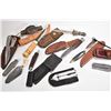 Image 1 : Selection of sharps including vintage survival knife, fixed blade sheath knives, multi-tool etc. plu