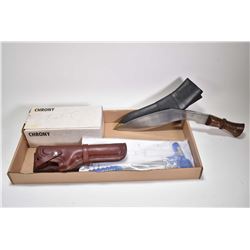 Chrony model F Chronograph with original box and paperwork, an Indian Kukri knife with leather sheat