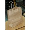 Image 2 : Two boxes of U-Line recycled paper shopping bags including 8"X 4 3/4"X10 1/2" product code 19974