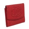 Image 2 : Chanel Red Caviar Leather Compact Coin Wallet