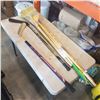 Image 1 : BROOM, CANES, EXTENSION POLES, AND KIDS HOCKEY STICKS
