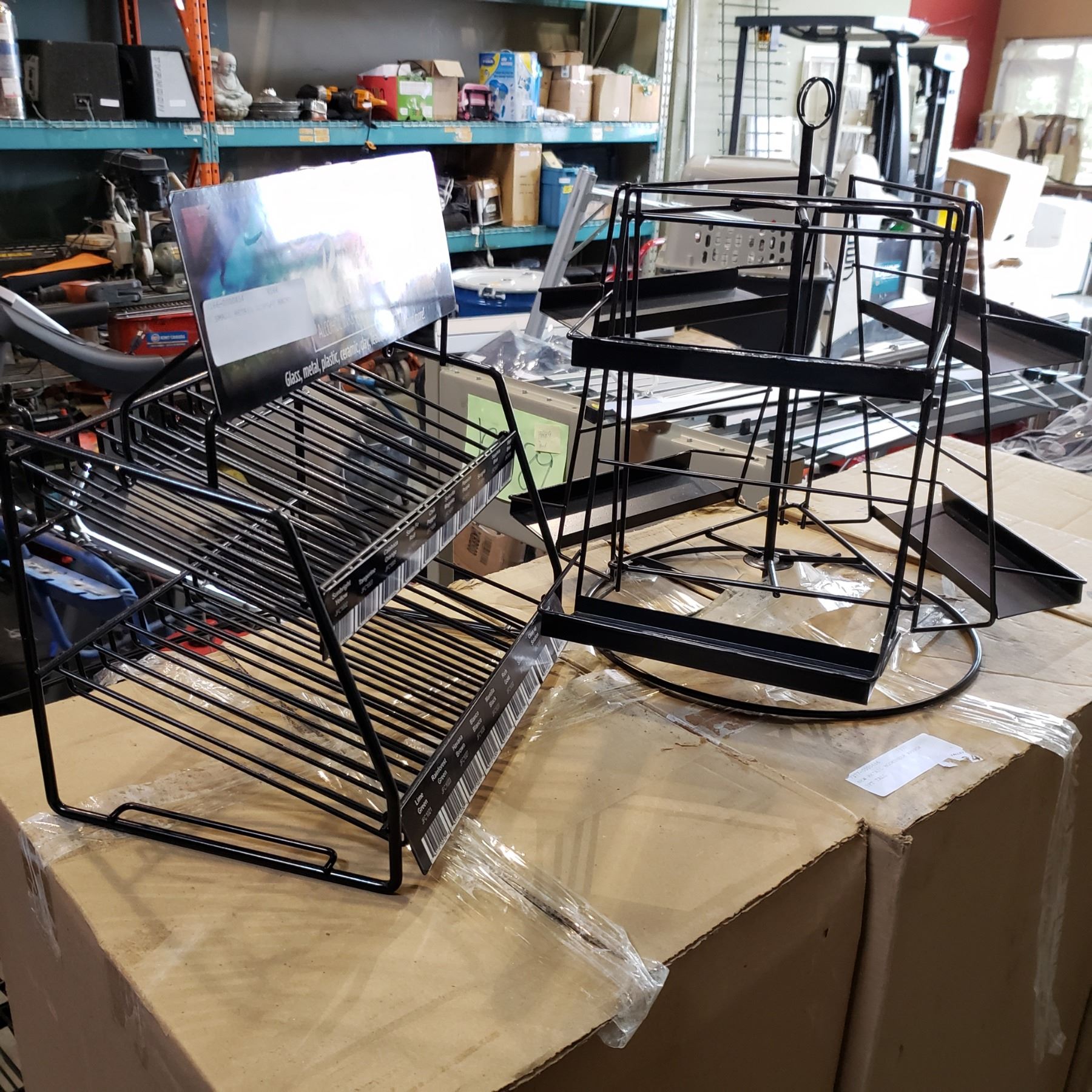2 SMALL RETAIL DISPLAY RACKS