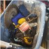 Image 2 : LARGE YELLOW AND BLACK TOOL BOX AND TOTE W/ CONTENTS
