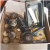 Image 2 : ANGLE GRINDER, WELDING GAUGES, LIDDED CROCK, AND TIE DOWN BAR