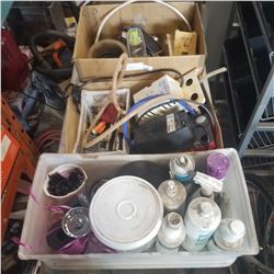 3 BOXES OF CONDENSED PUMPS, SHOP FLUIDS, AND MORE