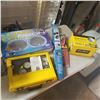 Image 1 : GREY TOTE OF CAR RELATED ITEMS FOG LAMP ETC